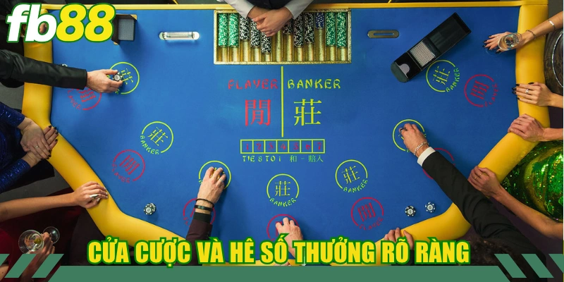 Cửa cược và hê số thưởng rõ ràng từ hệ thống