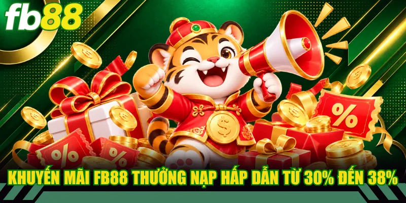Khuyến mãi FB88 thưởng nạp hấp dẫn từ 30% đến 38%