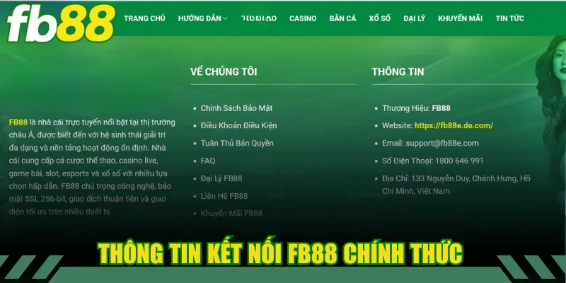 Liên Hệ 1 Thông tin kết nối FB88 chính thức